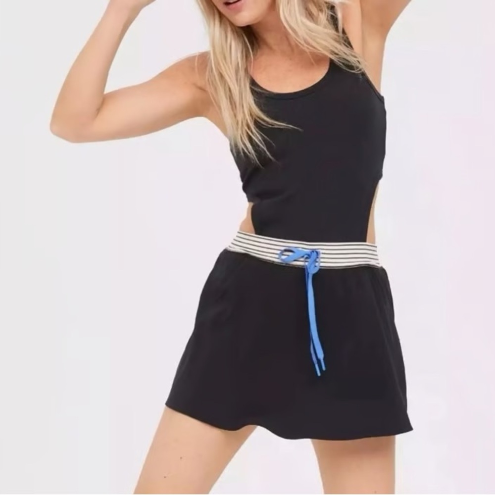 Offline by Aerie Black Cutout Skort Dress